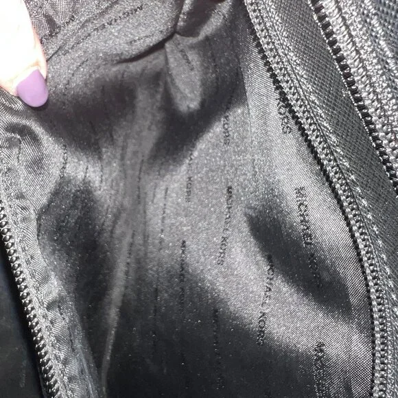 Authentic Michael Kors Jet Set Travel Saffiano Leather Top-Zip Tote Bag Black - Picture 14 of 15